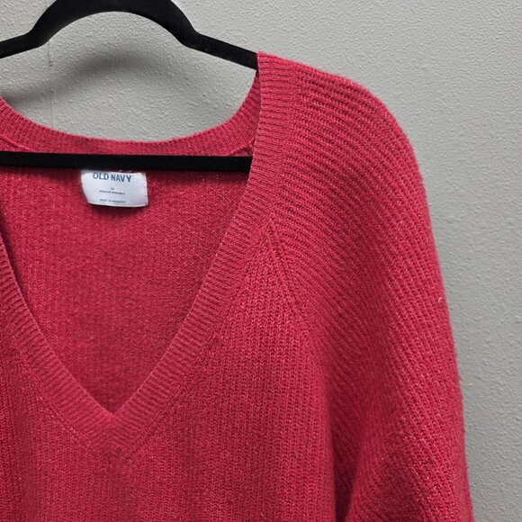 Old Navy Sweater Womens 2X Robbie Red V Neck Pullover Soft Knit Cozy Oversized - Picture 2 of 10